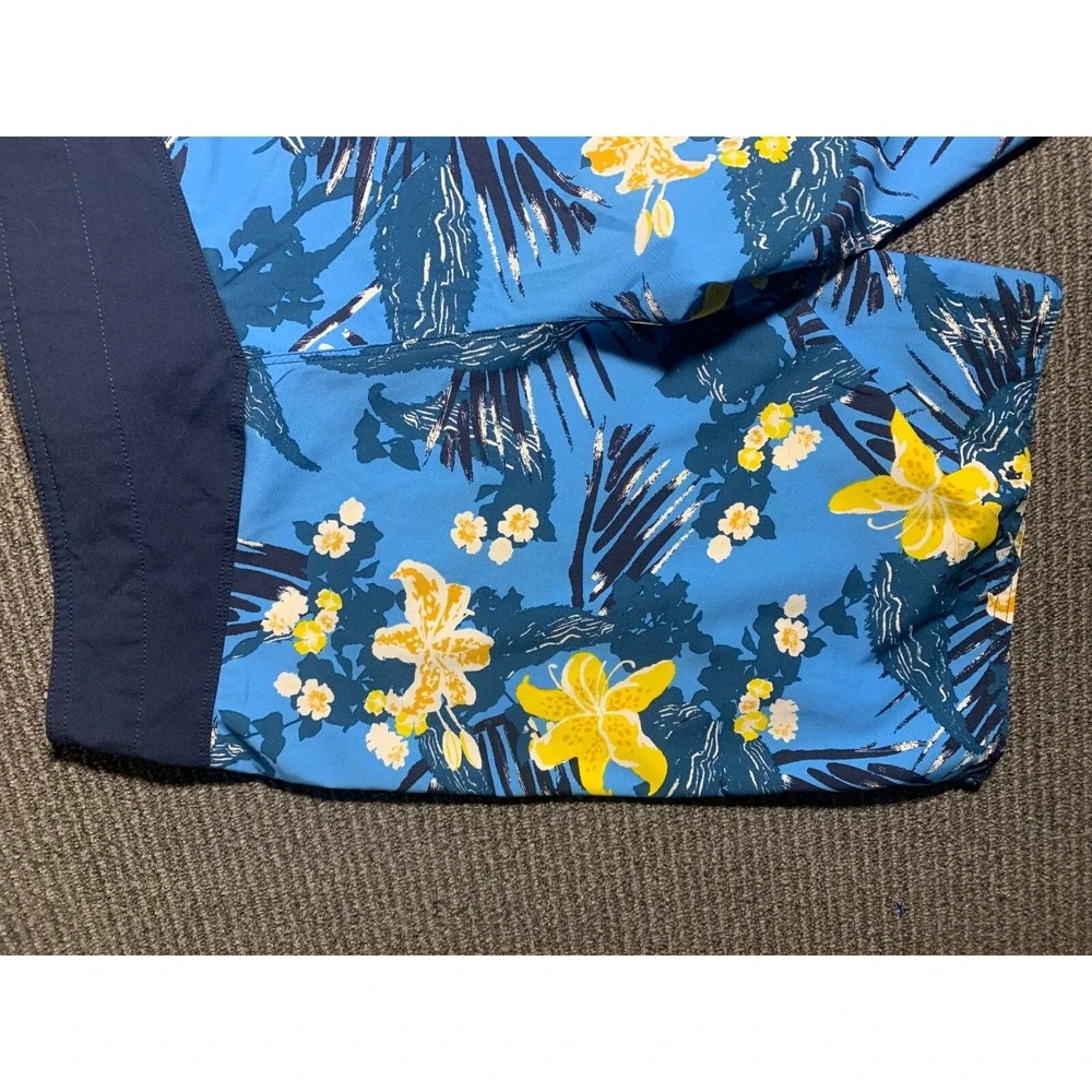 Patagonia Stretch Planing Board Shorts Zip Pocket Floral Blue Yellow Men's 31